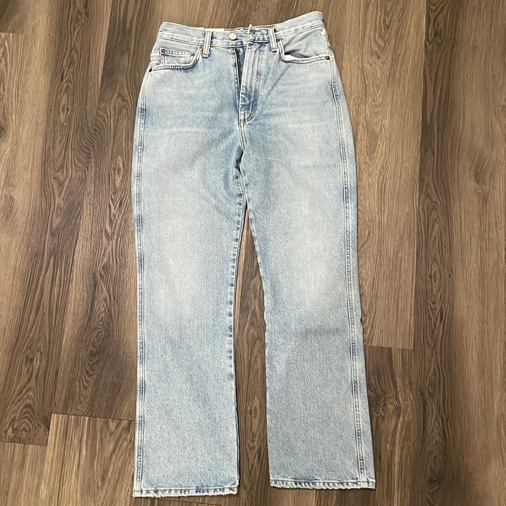 Agolde Pinch Waist High Rise Kick Jeans in Riptide Size 27